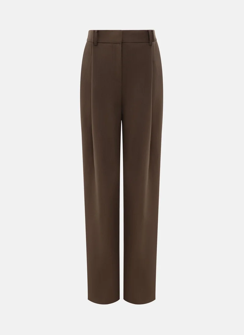 ليتشي بنطلون فضفاض متوسط الارتفاع مع طيات