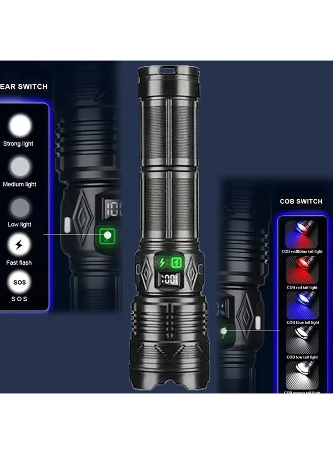 Model Black 3600mAh 2870 Lumens Long Range Searchlight Portable Multi Functional Emergency Work Light - Image 4