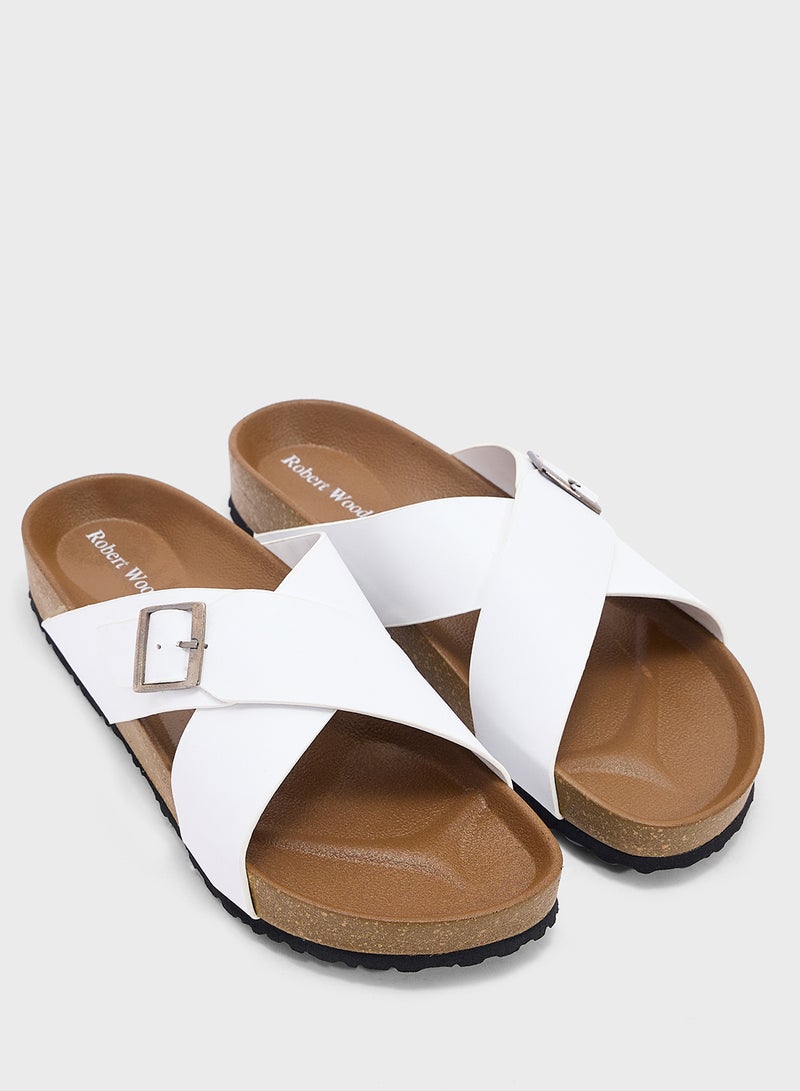 Robert Wood Casual Cross Strap Comfort Sandals  - Image 1