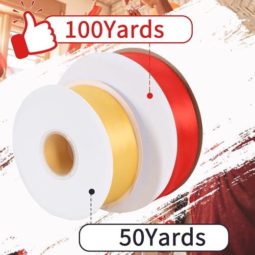 TONIFUL 100 Yards White Ribbon 1-1/2 Inch - Solid White Wide Satin Ribbon for Eternal Flower Bouquet Gift Wrapping Graduation Leis Wedding Chair Sash Valentine's Day Christmas Decorations Halloween - Image 3