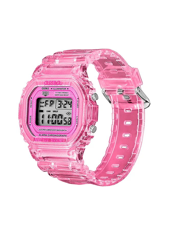 ASTRO Astro Kids Quartz Movement Watch, Digital Display and Polyurethane Strap - A21807-PPPP, Pink