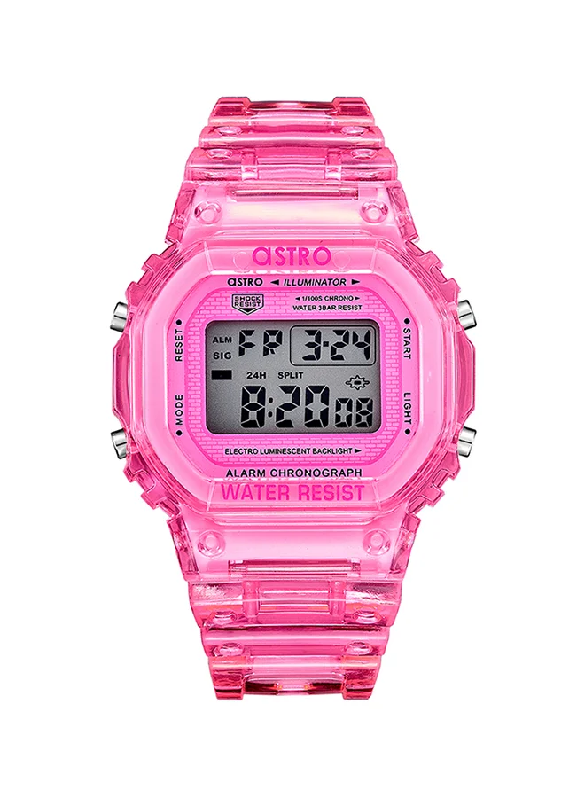 ASTRO Astro Kids Quartz Movement Watch, Digital Display and Polyurethane Strap - A21807-PPPP, Pink