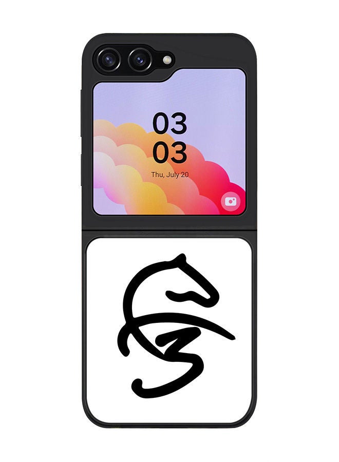 Stylizedd Rugged Black edge case for Samsung Galaxy Z Flip5, Slim fit Soft Case Flexible Rubber Edges Anti Drop TPU Gel Thin Cover -   Faz3 Style White - Image 1