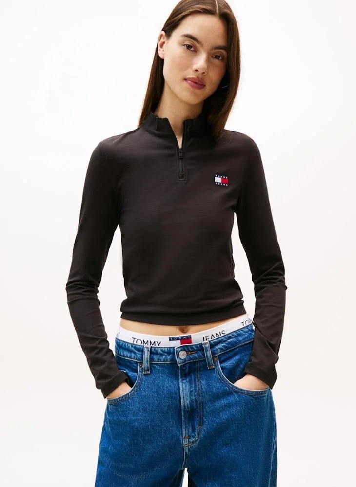 TOMMY JEANS Logo Half Zip T-Shirt