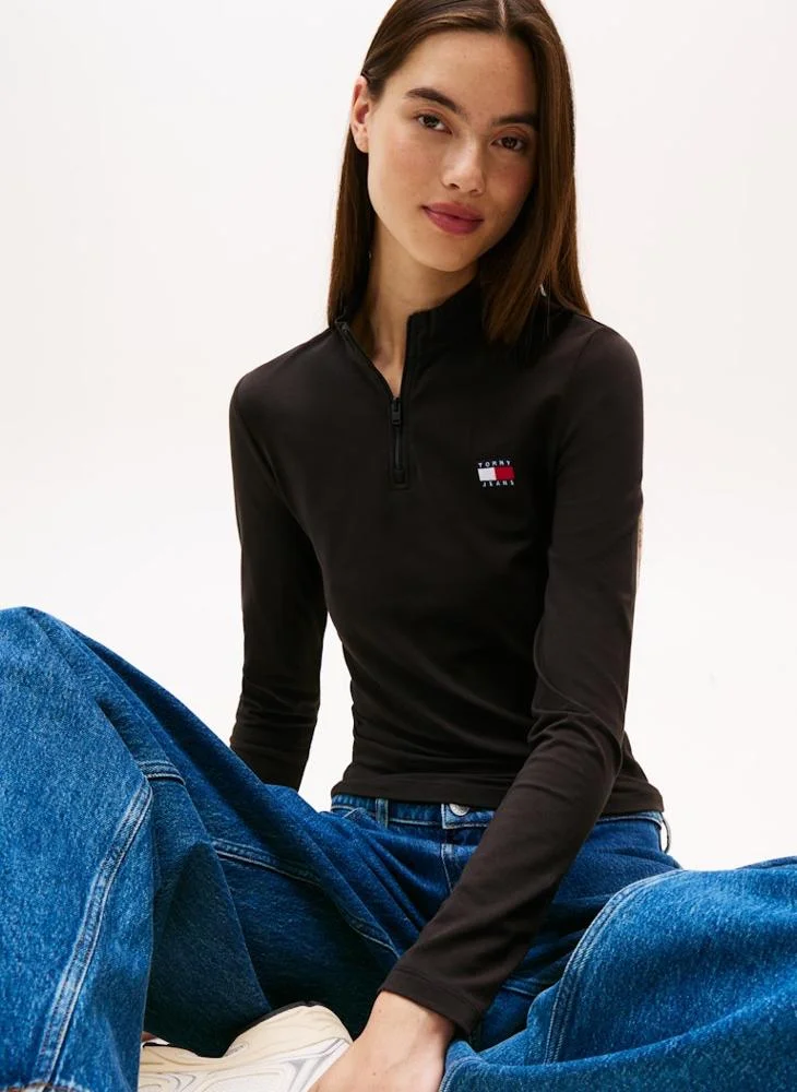TOMMY JEANS Logo Half Zip T-Shirt