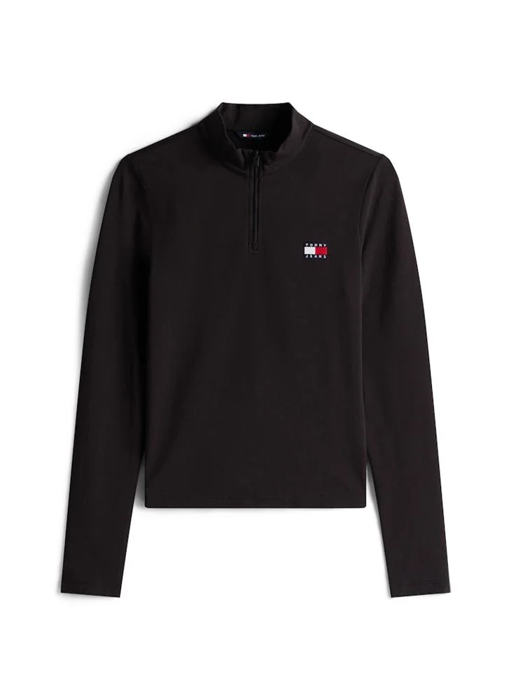 TOMMY JEANS Logo Half Zip T-Shirt