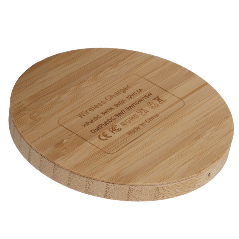 Wireless Charger 15W Power 8MM Transmission 5V3A 9V2A 12V1.5A Output 5W 7.5W 10W 15W Input Fast Bamboo Charging Station for Home - Image 1