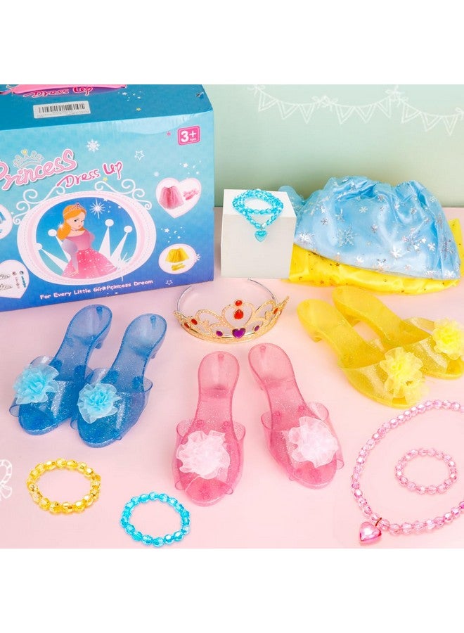 Meland Meland Princess Dress Up Clothes for Toddlers with Skirts, Shoes, Crown & Play Jewelry, Princess Toys for Girls Age 3,4,5,6 Year Old, Little Girls Gift Idea for Birthday Christmas - Image 4