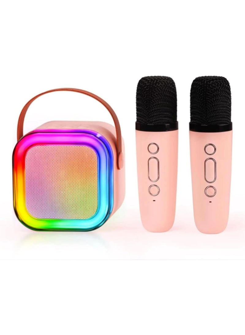 UV Enterprises Mini Karaoke Machine for Kids, Mini Bluetooth Speaker with 2 Wireless Microphone, Portable Karaoke Speaker with 2 Mic, Kids Karaoke Toy, Singing Machine, Party Speaker for Girls Boys  Portable Singing Machine Kids Toy Speaker Party Karaoke System for Home, Gift for Girls Boys - Image 1