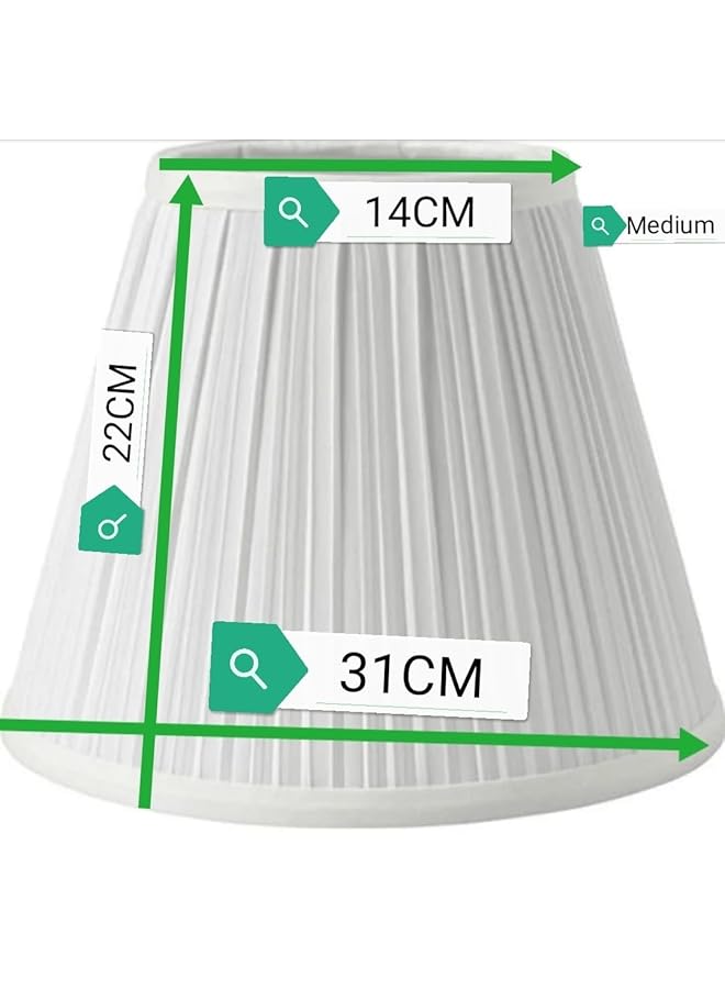 إيروريكس غطاء مصباح مخروطي الشكل باللون البيج الفاتح غير اللامع بقطر القاعدة 31 سم وقطر الجزء العلوي 14 سم وارتفاع 22 سم - Image 2