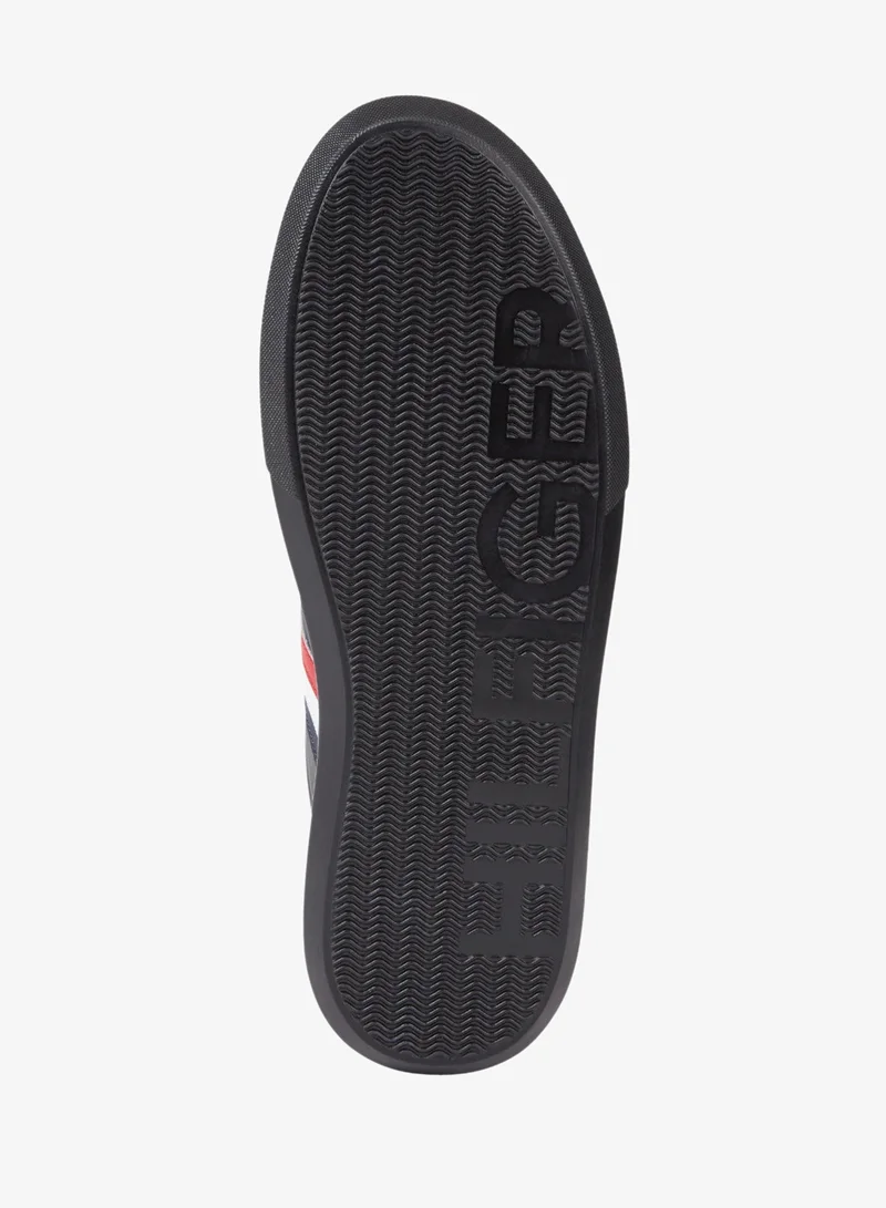 Tommy Hilfiger Triple Black Essential Leather Cupsole Sneakers for Men | Best Price UAE