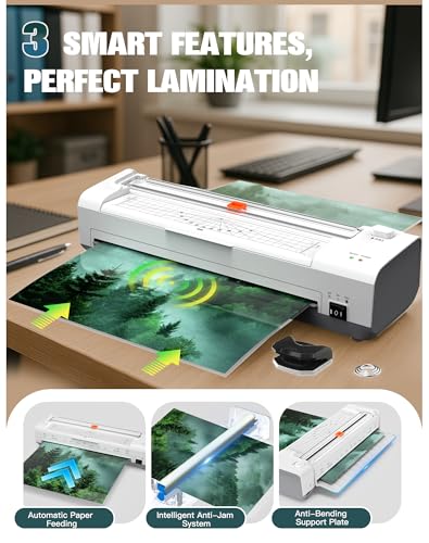 OidoZac Laminator Machine 13 Inch Lamination Machine with Auto Paper Feed Never Jam A3 Thermal Lamination 20 Laminating Sheets 10in1 Laminator with Cutter Trimmer Corner Rounder for Office School Home - Image 3