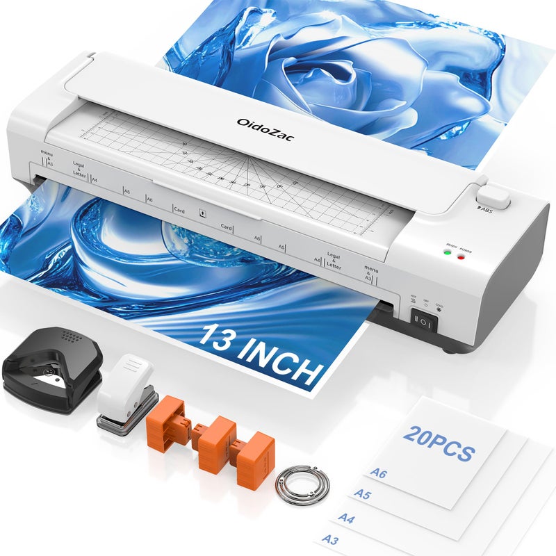 OidoZac Laminator Machine 13 Inch Lamination Machine with Auto Paper Feed Never Jam A3 Thermal Lamination 20 Laminating Sheets 10in1 Laminator with Cutter Trimmer Corner Rounder for Office School Home - Image 2