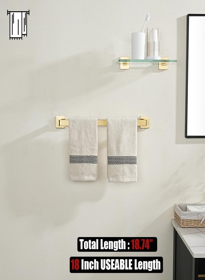 JQK Gold Towel Bar, Rounded Edges 20.41 Inch Towel Rack, 304 Stainless Steel Bathroom Wall Mount, Useable Length 18 Inch, TB250L18-BG - Image 5