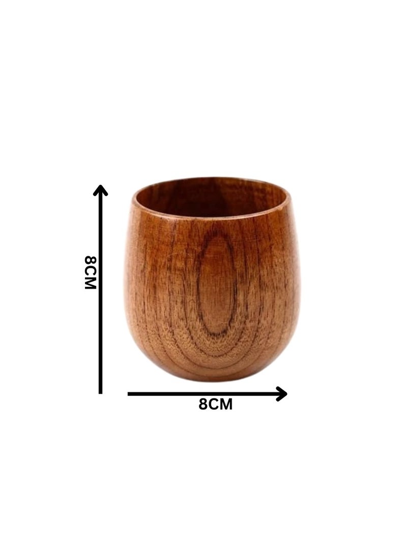 Liying 3Pcs Wooden Tea u0026 Coffee Cup 125ml, Japanese Tea Cup Solid Wood Drinking Cup Teacup Glass for Milk, Hot Drinks  - Image 2