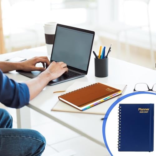 COI Blue & Brown Daily Planner 2026-2027, 18 Month Planner with Tabs, January 2026 - June 2027, 2026 Planner Weekly and Monthly Academic Year Calendar, A5 Size (Pack of 2) - Image 2