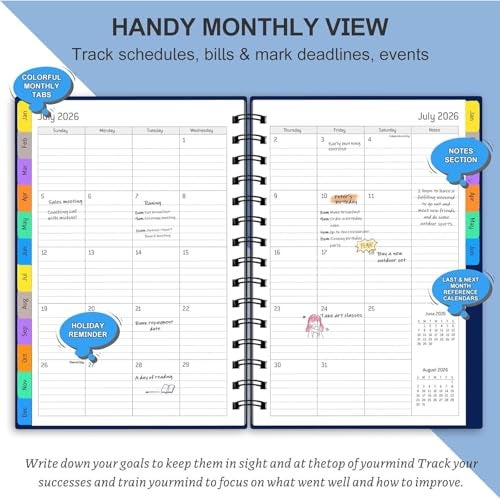 COI Blue & Brown Daily Planner 2026-2027, 18 Month Planner with Tabs, January 2026 - June 2027, 2026 Planner Weekly and Monthly Academic Year Calendar, A5 Size (Pack of 2) - Image 5