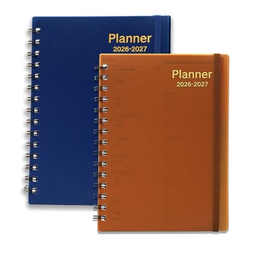 COI Blue & Brown Daily Planner 2026-2027, 18 Month Planner with Tabs, January 2026 - June 2027, 2026 Planner Weekly and Monthly Academic Year Calendar, A5 Size (Pack of 2) - Image 1