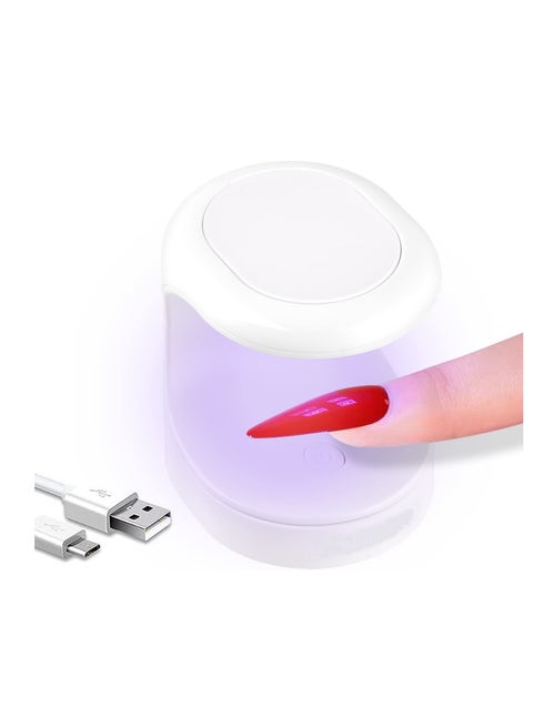 Nail Lamp, Mini Gel Nail Ligh, Fast Nail Dryer for Gel Polish Curing, 180°Opening Design USB Nail Dryer, Portable 16W Quick-Drying Sun UV LED Lamp for Single Finger, Nail Art Tools Accessories