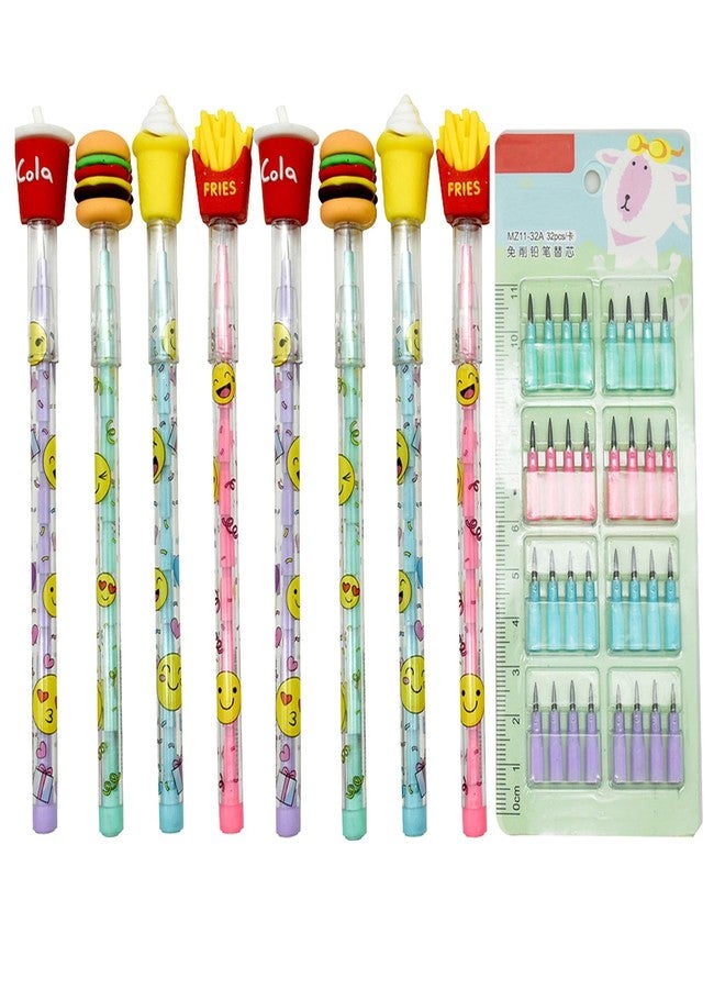 Lopenle 24 Pcs Food Stacking Pencils Stackable Pencils Non Sharpening Pencil Chips Pencil With 128 Leads For School Students Office Supplies. - Image 1