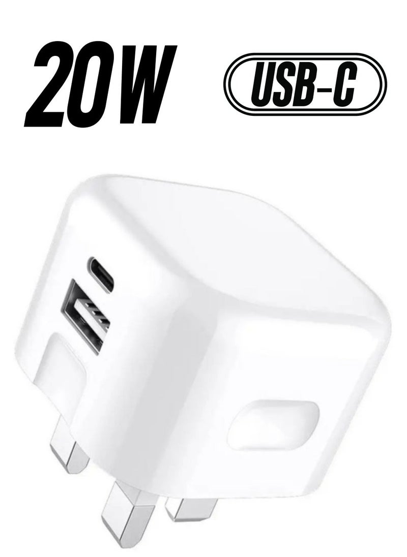 Dual Ports USB Type C Fast PD Power Charger Adapter 20W - Image 1