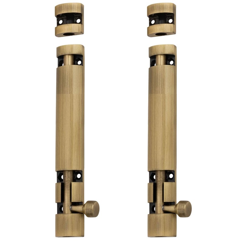 ATOM 2 Pack, 4 inch Aluminum Tower Bolt | Brass Antique Finish | Home and Offices Doors and Windows Tower Bolt, TB002 - Image 1