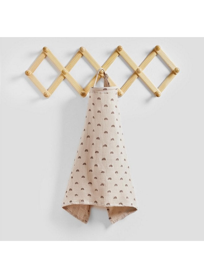 انسولار غطاء رضاعة من قماش موسلين معزول للرضاعة الطبيعية، أغطية رضاعة قابلة للتنفس مع فتحة رقبة مقوسة للأم، مريلة رضاعة متعددة الاستخدامات من القطن الناعم، قوس قزح - Image 5