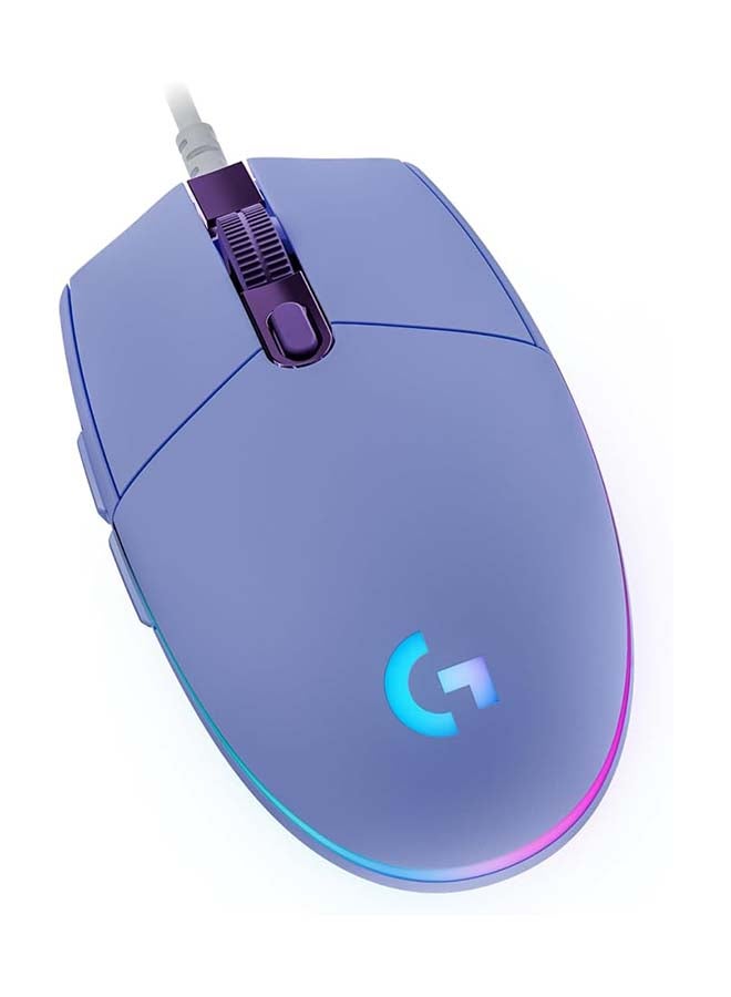 Logitech G203 2nd Gen Wired Gaming Mouse, 8,000 DPI, Rainbow Optical Effect LIGHTSYNC RGB, 6 Programmable Buttons, On-Board Memory, Screen Mapping, PC/Mac Computer and Laptop Compatible - Lilac I 910-005853 - Image 1