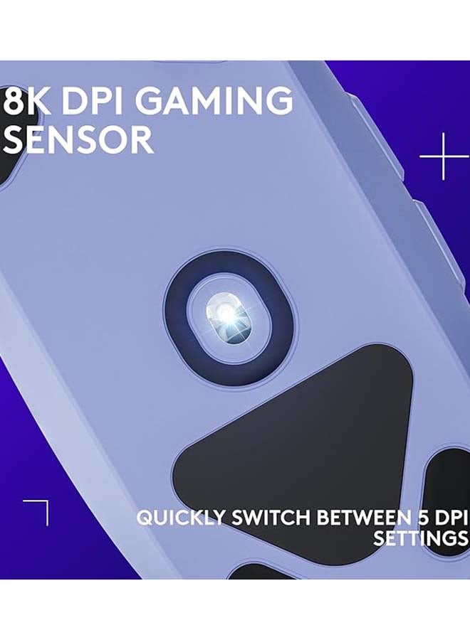 Logitech G203 2nd Gen Wired Gaming Mouse, 8,000 DPI, Rainbow Optical Effect LIGHTSYNC RGB, 6 Programmable Buttons, On-Board Memory, Screen Mapping, PC/Mac Computer and Laptop Compatible - Lilac I 910-005853 - Image 2