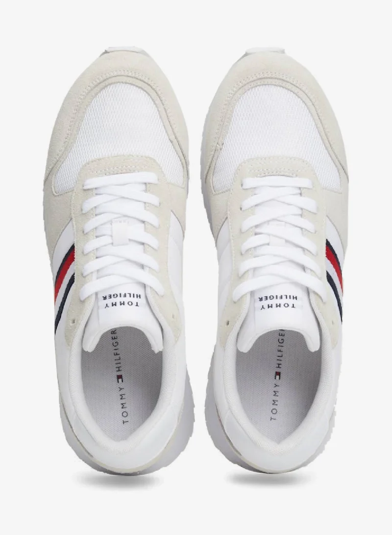 Tommy Hilfiger White Cleat Signature Tape Sneakers for Men | Best Price UAE