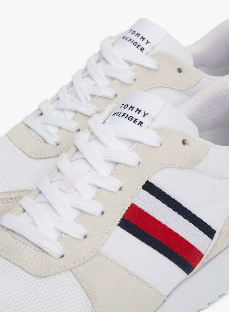 Tommy Hilfiger White Cleat Signature Tape Sneakers for Men | Best Price UAE