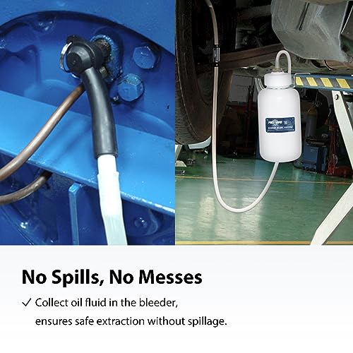 FIRSTINFO TOOLS FIT YOUR NEEDS FIRSTINFO 33 Oz (1 Liter) Capacity Brake Service Brake Fluid Bleeder Bottle/Receiver with Non-Return Check Valve + Hook Fixed - Image 5