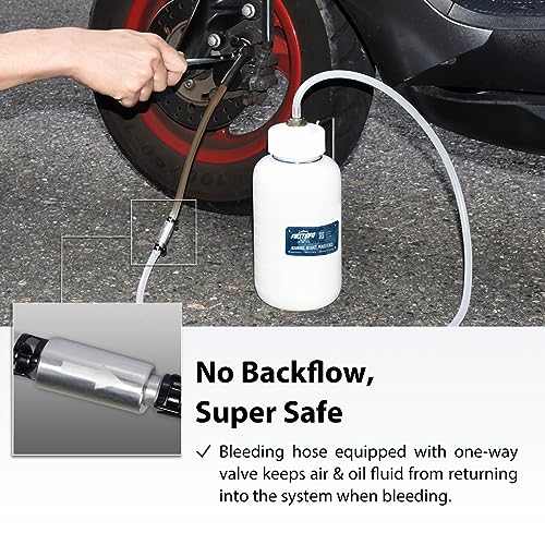 FIRSTINFO TOOLS FIT YOUR NEEDS FIRSTINFO 33 Oz (1 Liter) Capacity Brake Service Brake Fluid Bleeder Bottle/Receiver with Non-Return Check Valve + Hook Fixed - Image 3