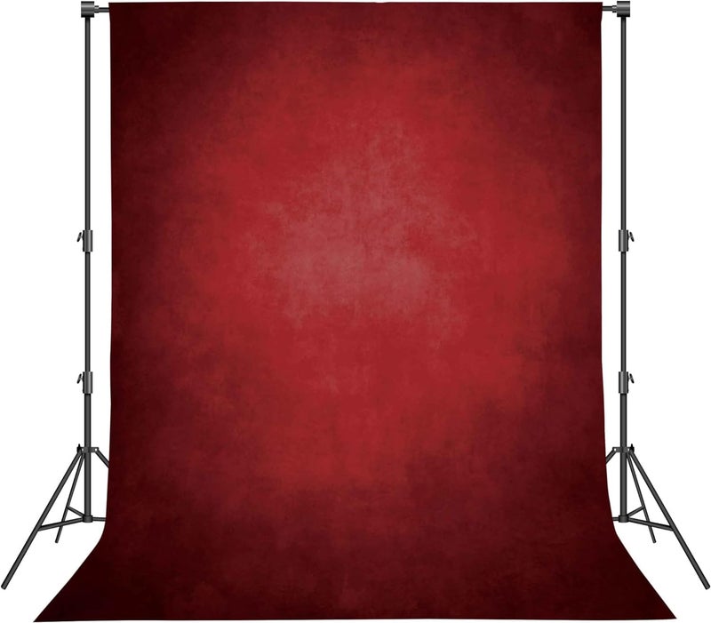 Haboke Abstract Professional Photography Backdrop for Portrait Photo Props Booth Background Photoshoot Studio with Polyester Fabric Roller Pocket on Top (8x12ft,Red,No Stand) - Image 1