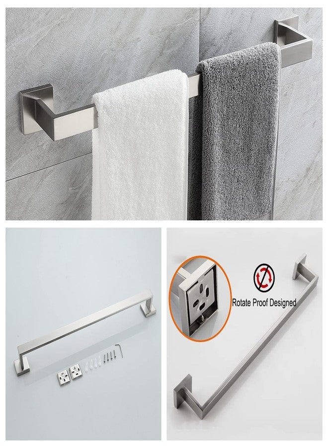 taun Bathroom Towel Bar Set 10 Pieces Brush Nickel Square Modern Bathroom Hardware Set SUS304 Bathroom Accessories Set Towel Rack Set for Bathroom Wall Mounted (Brushed Nickel, 24 Inch) - Image 2