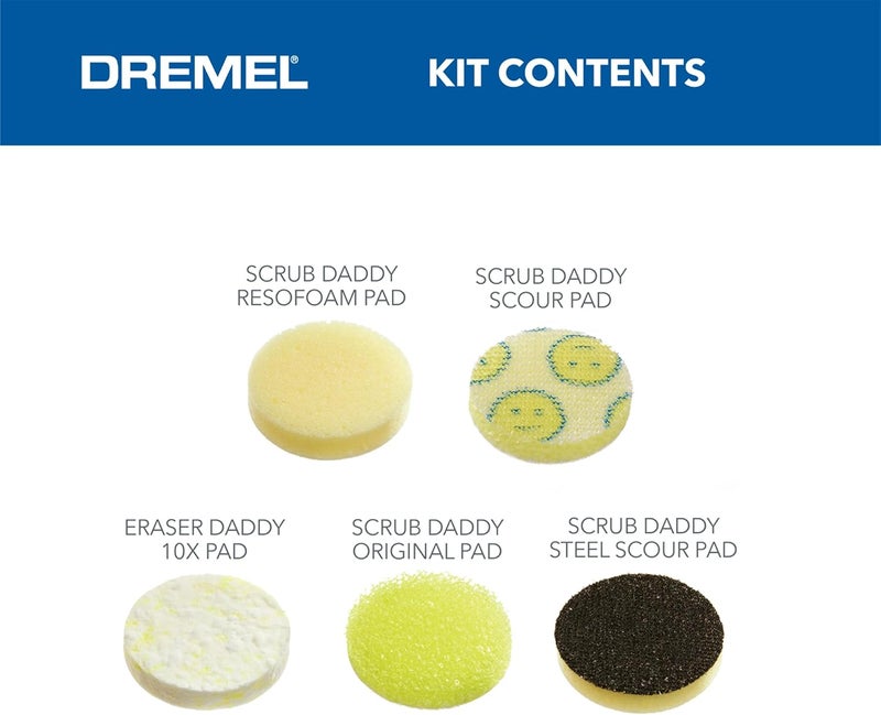DREMEL Versa 5-Pack Scrub Daddy Cleaning Sponge Pads, Variety Pack for Multi-Surface Cleaning, for use in Kitchen, Household and Bathroom - Compatible with Versa Power Scrubber Tool, PC360-5 - Image 2