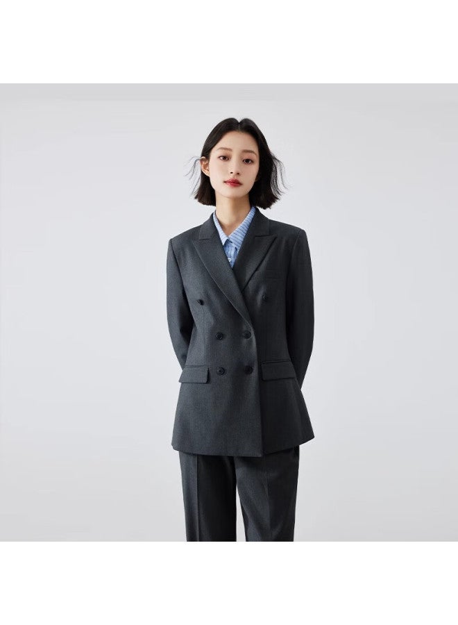 Lady Bird Miss Bird Premium Gray Blazer Women's Professional Pee Interview Formal Suit Set - Image 1