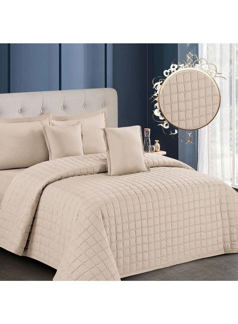 ROSHAN Plain Double Comforter Set – 6 Pieces – Quilt 250×230 cm – Full Sheet 200×200+30 cm - Image 4