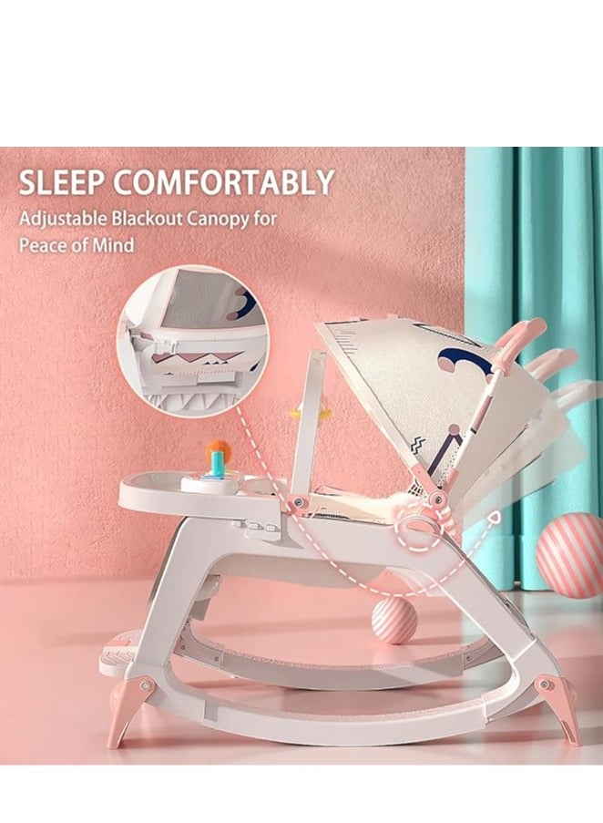 general Multifunctional baby bouncer, baby bouncer, adjustable high chair, 5-in-1 baby bouncer, baby stroller with awning, baby sitter, good helper for mom - Image 4