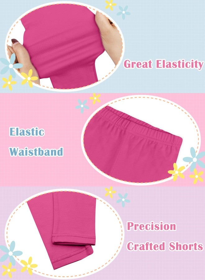 FEQO 5 Pack Toddler and Baby Girls Cotton Leggings Pants Full Length Basic Leggings Stretchy Legging Tight Pants, Rose Red, Pink, White, Purple, Cyan, 3T - Image 4