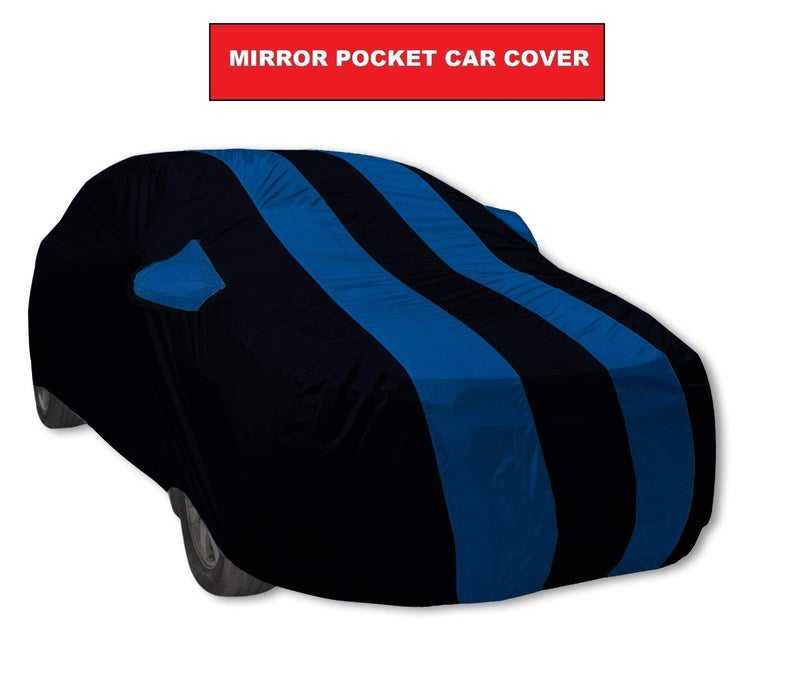 Auto Hub Car Cover Compatible with Jazz Old (Model : 2013-2019) with Mirror Pockets, Triple Stitched, Water Resistant Car Body Cover, Navy, Blue - Image 4