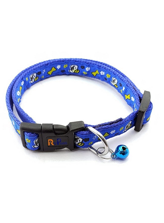 Dog Collar And Leash Set Puppy Animal Printed, Adjustable Nylon Collar With Leash For Small And Medium Dogs, Printed Collar Set For Puppies, Dog & Cat 15 Mm (Blue) - Image 3