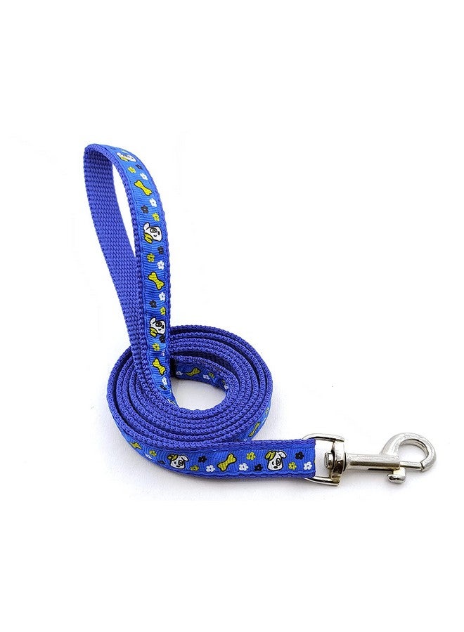 Dog Collar And Leash Set Puppy Animal Printed, Adjustable Nylon Collar With Leash For Small And Medium Dogs, Printed Collar Set For Puppies, Dog & Cat 15 Mm (Blue) - Image 2