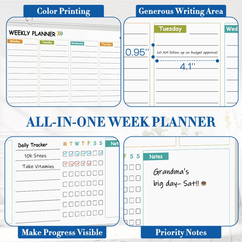 WALGLASS Weekly Dry Erase Calendar Whiteboard for Wall, 24" x 18" Double-Sided Weekly Planner White Board with Notes, Daily Tracker, Aluminum Framed Hanging & Wall Mount for Home, Office, School - Image 3