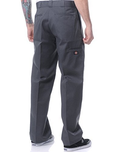 Dickies بنطلونات عمل للرجال من ديكيز بتصميم فضفاض مع كوع مزدوج، رمادي فحمي، 32W x 34L US - Image 2