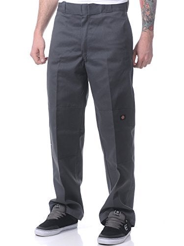 Dickies بنطلونات عمل للرجال من ديكيز بتصميم فضفاض مع كوع مزدوج، رمادي فحمي، 32W x 34L US - Image 1