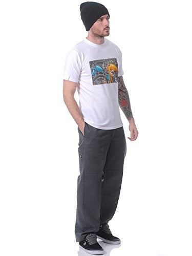 Dickies بنطلونات عمل للرجال من ديكيز بتصميم فضفاض مع كوع مزدوج، رمادي فحمي، 32W x 34L US - Image 3