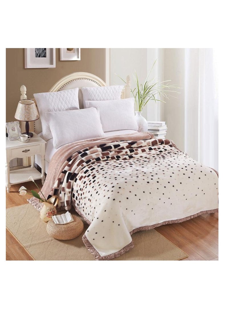 BAIG Double Layer Thick Blanket for Single Double Bed Soft Warm Bed Sheet Coral Fleece Home Bed Cover Winter Blanket