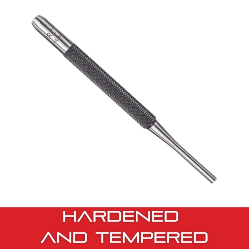 Starrett Drive Pin Punch with Knurled Grip for Driving Pins Into or Out of a Workpiece - Hardened and Tempered Steel, 4" Length, 5/32" Punch Diameter - 565D - Image 5
