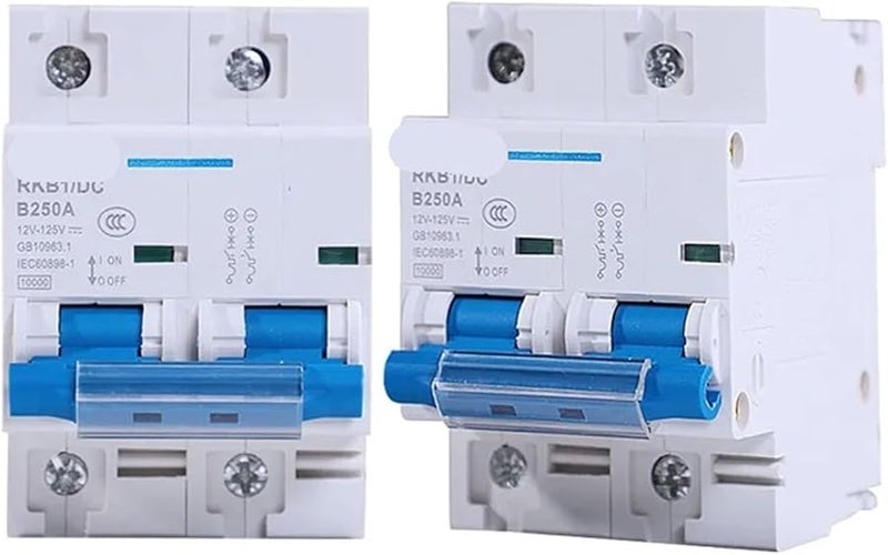 قاطع دائرة تيار مستمر 250 أمبير 2 قطبي، مفتاح حماية بطارية شمسية 12 فولت 125 فولت من 80 أمبير إلى 250 أمبير - Image 1